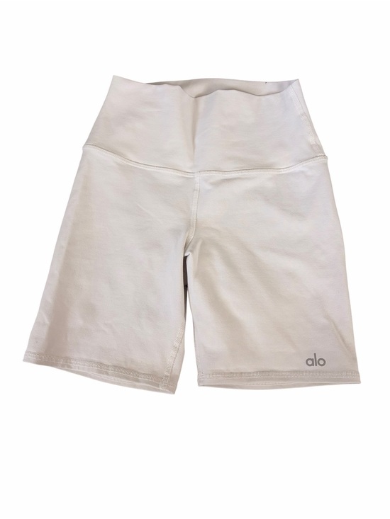 ALO Yoga Pants - ALO Yoga Cream High-Waist Bike Shorts with Subtle Logo